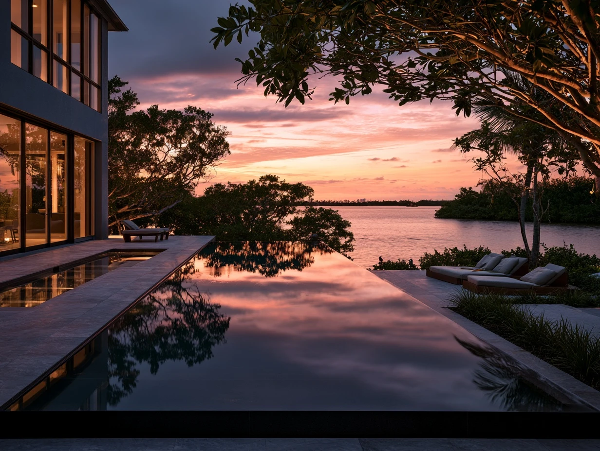 Close view of a weathered pool surface and coping in Southwest Florida light
