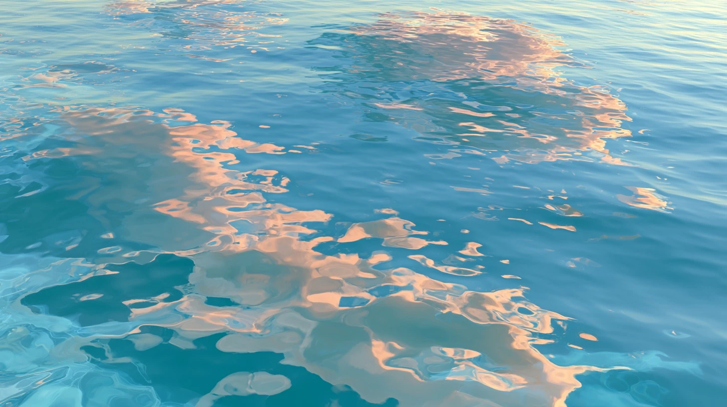 Sunlit pool water, late afternoon reflections across the surface